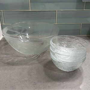 KIG | Vintage Indonesia Hibiscus print glass bowl set of 6